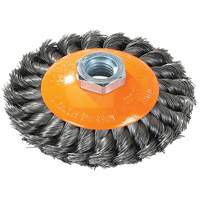 Knot-Twisted Saucer Cup Wire Wheel, 7" Dia., 0.02" Fill, 5/8"-11 Arbor, Steel Infinity Industrial Services Inc.