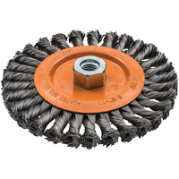 Wide Knotted Wire Wheel Brush, 5/8"-11 Arbor, Steel Infinity Industrial Services Inc.