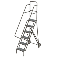 Steel Rolling Ladder, 6 Steps, 16" Step Width, 60" Platform Height, Steel Infinity Industrial Services Inc.