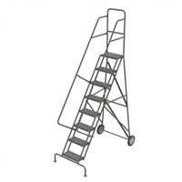 Steel Rolling Ladder, 8 Steps, 16" Step Width, 80" Platform Height, Steel Infinity Industrial Services Inc.