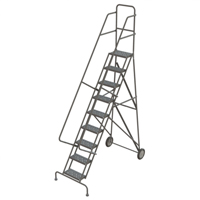 Steel Rolling Ladder, 9 Steps, 16" Step Width, 90" Platform Height, Steel Infinity Industrial Services Inc.