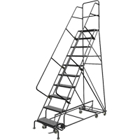 All Directional Rolling Ladder, 10 Steps, 24" Step Width, 100" Platform Height, Steel Infinity Industrial Services Inc.