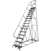All Directional Rolling Ladder, 15 Steps, 24" Step Width, 150" Platform Height, Steel Infinity Industrial Services Inc.