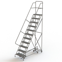 All Directional Rolling Ladder, 11 Steps, 24" Step Width, 110" Platform Height, Steel Infinity Industrial Services Inc.