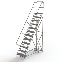 All Directional Rolling Ladder, 12 Steps, 24" Step Width, 120" Platform Height, Steel Infinity Industrial Services Inc.