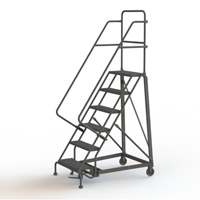 Heavy Duty Rolling Ladder, 6 Steps, 24" Step Width, 60" Platform Height, Steel Infinity Industrial Services Inc.