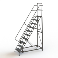 Heavy Duty Rolling Ladder, 10 Steps, 24" Step Width, 100" Platform Height, Steel Infinity Industrial Services Inc.