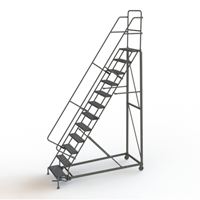 Heavy Duty Rolling Ladder, 12 Steps, 24" Step Width, 120" Platform Height, Steel Infinity Industrial Services Inc.