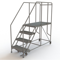 Mobile Work Platform, Steel, 4 Steps, 40" H, 47" D, 24" Step, Serrated Infinity Industrial Services Inc.