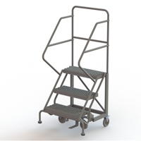 Safety Slope Rolling Ladder, 3 Steps, Serrated, 50° Incline, 30" High Infinity Industrial Services Inc.