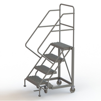 Safety Slope Rolling Ladder, 4 Steps, Serrated, 50° Incline, 40" High Infinity Industrial Services Inc.