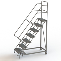 Safety Slope Rolling Ladder, 7 Steps, Serrated, 50° Incline, 70" High Infinity Industrial Services Inc.