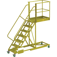 Cantilever Rolling Ladder, Supported, 7 Steps, 40" Platform Depth, 70" Platform Height Infinity Industrial Services Inc.