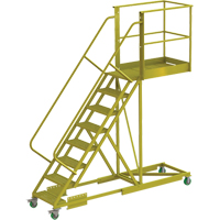 Cantilever Rolling Ladder, Supported, 8 Steps, 40" Platform Depth, 80" Platform Height Infinity Industrial Services Inc.