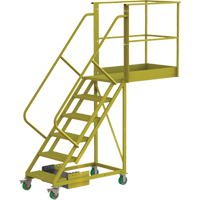 Cantilever Rolling Ladder, Unsupported, 6 Steps, 40" Platform Depth, 60" Platform Height Infinity Industrial Services Inc.