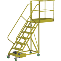 Cantilever Rolling Ladder, Unsupported, 7 Steps, 40" Platform Depth, 70" Platform Height Infinity Industrial Services Inc.