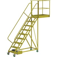 Cantilever Rolling Ladder, Unsupported, 9 Steps, 40" Platform Depth, 90" Platform Height Infinity Industrial Services Inc.