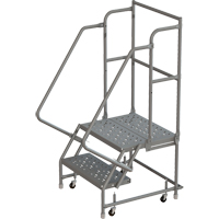 Escabeaux roulants &agrave; dessus profond, 2 marches, Largeur de la marche 16", Hauteur de la plateforme 20", Acier Infinity Industrial Services Inc.