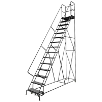 Deep Top Step Rolling Ladder, 15 Steps, 24" Step Width, 150" Platform Height, Steel Infinity Industrial Services Inc.