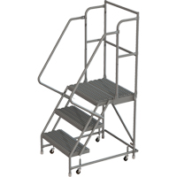 Deep Top Step Rolling Ladder, 3 Steps, 16" Step Width, 30" Platform Height, Steel Infinity Industrial Services Inc.