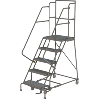 Deep Top Step Rolling Ladder, 5 Steps, 16" Step Width, 50" Platform Height, Steel Infinity Industrial Services Inc.