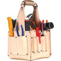 Porte-outils pour &eacute;lectricien et travaux d'entretien, Cuir, 17 pochettes, Beige Infinity Industrial Services Inc.