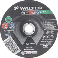 Meules &agrave; moyeu d&eacute;port&eacute; Flexcut, 7", 24 Grain, Oxyde d'aluminium, 7/8", 8600 Tr/min, Type 29 Infinity Industrial Services Inc.