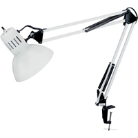 Swing Arm Clamp-On Desk Lamps, 100 W, Incandescent, C-Clamp, 36" Neck, White Infinity Industrial Services Inc.