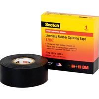 Scotch&reg; Linerless Rubber Splicing Tape 130C, 25.4 mm (1") x 9.14 m (30'), Black Infinity Industrial Services Inc.