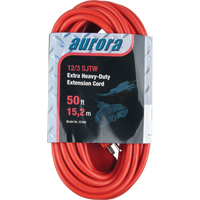 Vinyl Extension Cord, Outdoor, SJTW, 12/3 AWG, 15 A, 3 Outlet(s), 50' Infinity Industrial Services Inc.