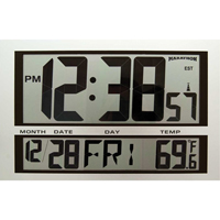Jumbo Clock, Digital, Battery Operated, 16.5" W x 1.7" D x 11" H, Silver Infinity Industrial Services Inc.