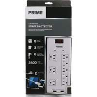 USB Charging Surge Protectors, 8 Outlets, 2400 J, 1875 W, 6' Cord Infinity Industrial Services Inc.