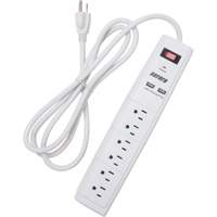 USB Charging Surge Protector, 6 Outlets, 1200 J, 1875 W, 6' Cord Infinity Industrial Services Inc.