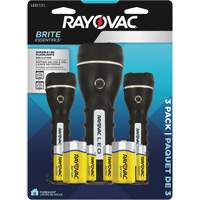 Ensemble de lampes de poche robustes caoutchout&eacute;es Brite Essentials, DEL, 40/26 lumens, Piles D/AA Infinity Industrial Services Inc.