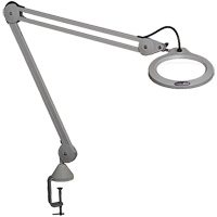 Lampe grossissante, Dioptrie 5, Ampoule DEL, Bras de 45", Pinces serre-joints, Gris Infinity Industrial Services Inc.