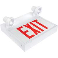 Enseigne de sortie avec &eacute;clairage de s&eacute;curit&eacute;, DEL, &agrave; piles/&agrave; raccordement fixe, 12-1/10" lo x 11" la, Anglais Infinity Industrial Services Inc.