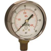 Economy Pressure Gauge, 2-1/2" , 0 - 60 psi, Bottom Mount, Analogue Infinity Industrial Services Inc.