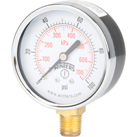 Pressure Gauge, 2-1/2" , 0 - 100 psi, Bottom Mount, Analogue Infinity Industrial Services Inc.
